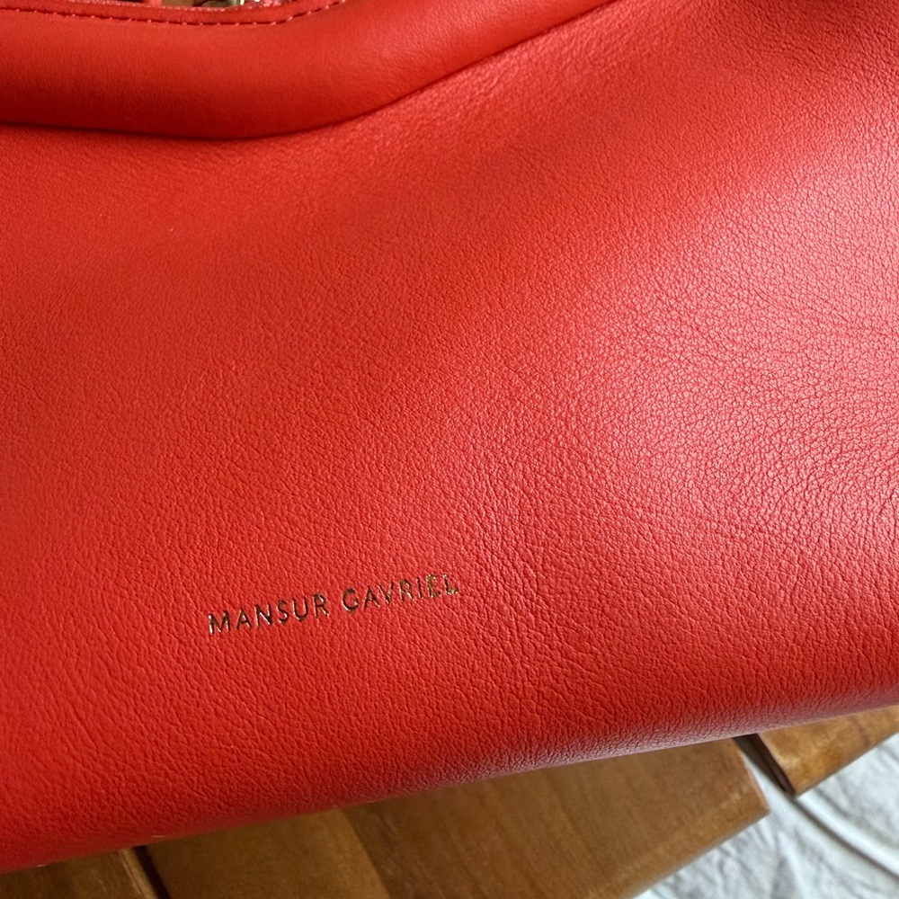 Mansur Gavriel Mini M Frame Leather Crossbody Bag Papaya EUC - Picture 2 of 8